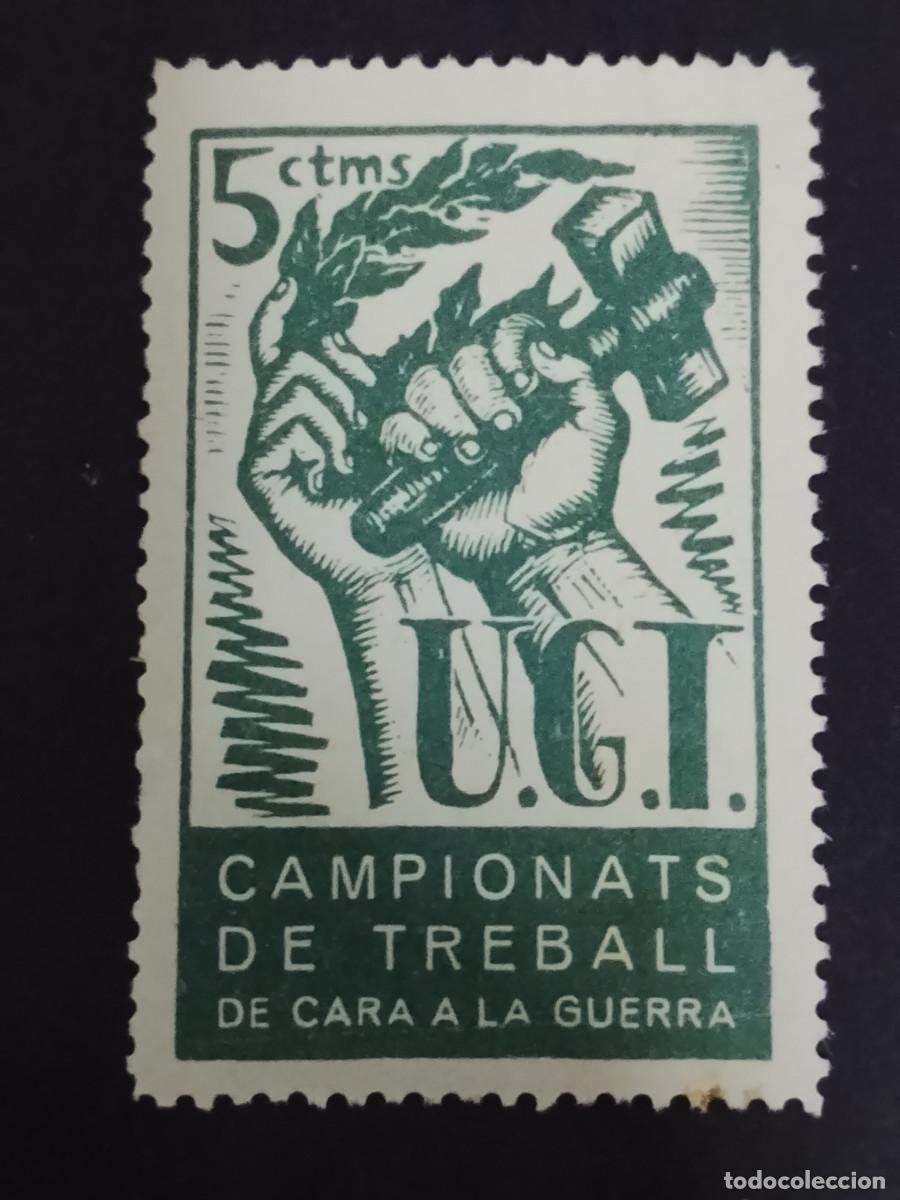 Sellos: Sello UGT Campionats de Treball de cara a la Guerra 5 c&eacute;ntimos