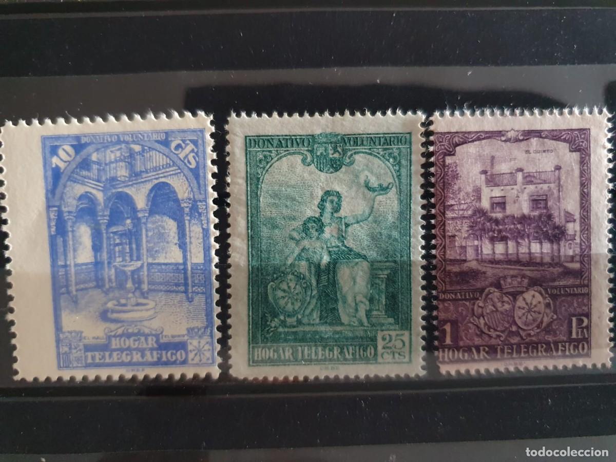 Sellos: BENEFICENCIA HUERFANOS DE TELEGRAFOS EDIFIL 10 a 12 */** hogar telegrafico 1937