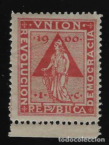 Sellos: UNI&Oacute;N. REP&Uacute;BLICA. REVOLUCI&Oacute;N. DEMOCRACIA. VI&Ntilde;ETA INDEPENDENTISTA 1900.