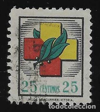 Sellos: FRENTES Y HOSPITALES. EMBLEMA CON MARCO Y PIE DE IMPRENTA. 25 CTS.
