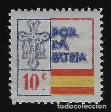 Sellos: ASTURIAS. POR LA PATRIA. SIN PIE DE IMPRENTA. 10 CTS.