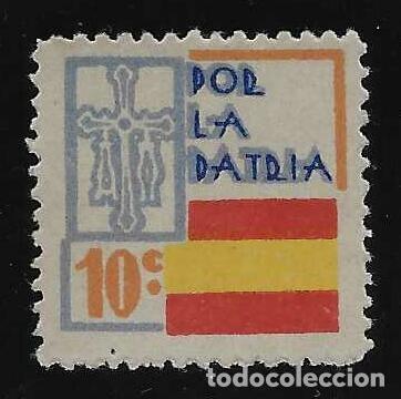 Sellos: ASTURIAS. POR LA PATRIA. SIN PIE DE IMPRENTA. 10 CTS.