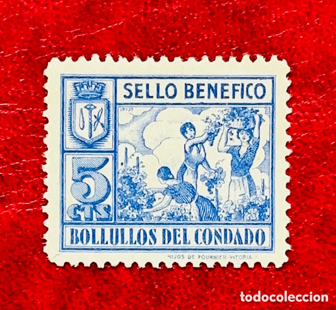 Sellos: Bonito sello Guerra Civil Bollullos del Condado 1937