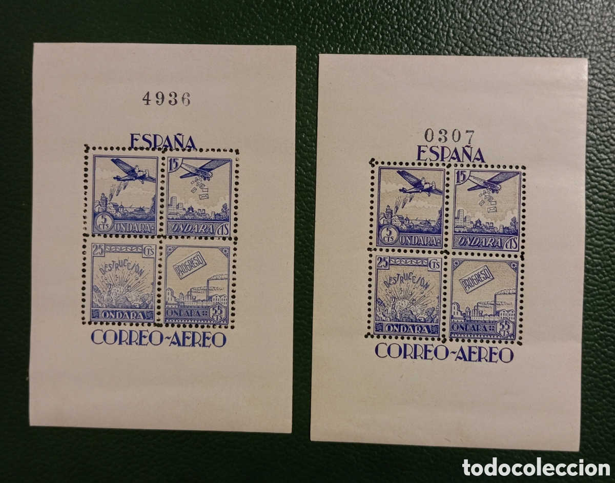 Sellos: Hojita bloque Ondara 1937 - Correo Aereo - MNH