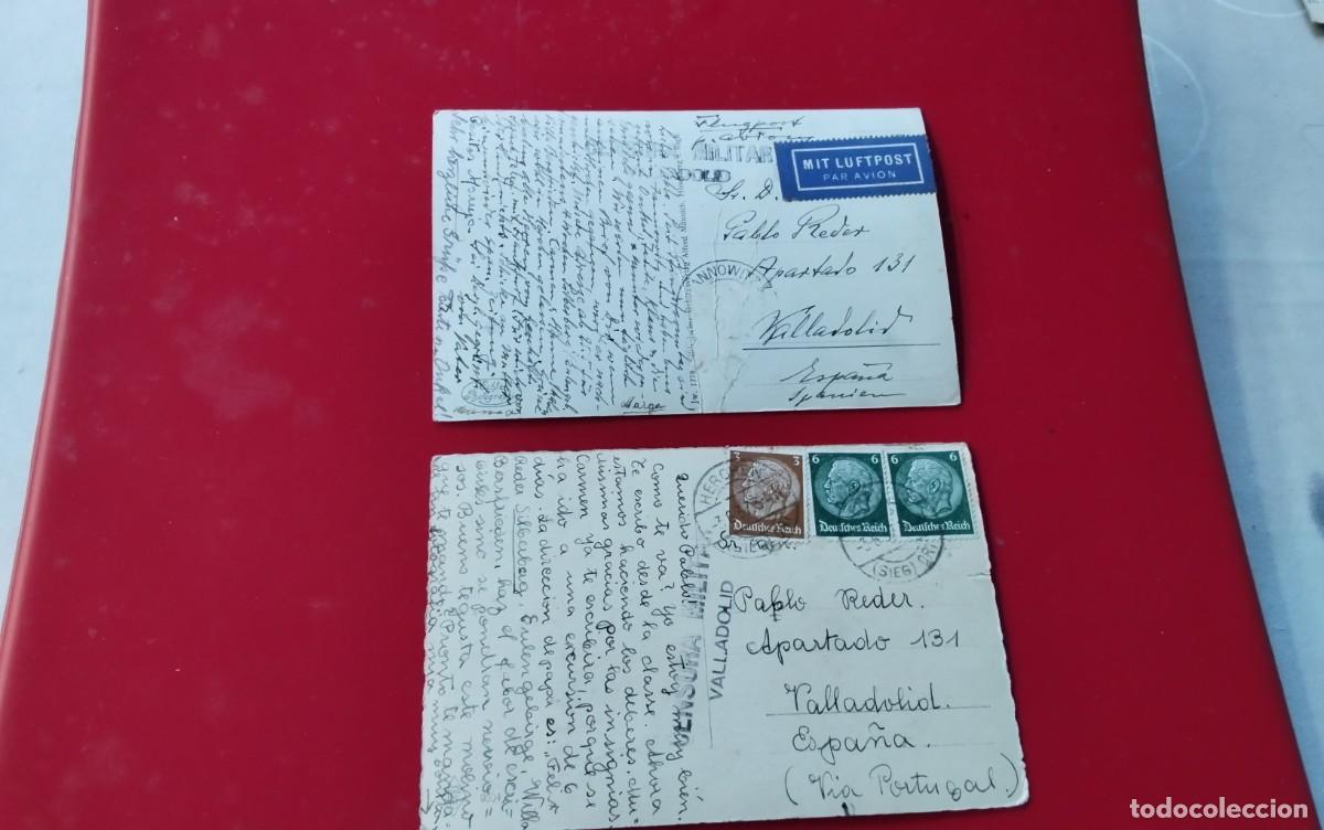 Sellos: VALLADOLID DOS POSTALES CON CENSURA MILITAR GUERRA CIVIL