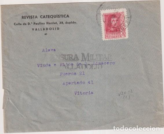 Stamps: Revista Catequ&iacute;stica Carta con Membrete de Valladolid a &Aacute;lava. Fechado 12 Jul 1938 y Franqueado con