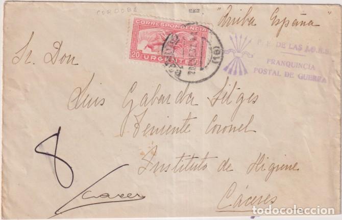 Stamps: Carta Con Membrete, Hotel Sim&oacute;n, C&oacute;rdoba a L.G.S. Teniente Coronel, Instit. Higiene. C&aacute;ceres. Con Ed