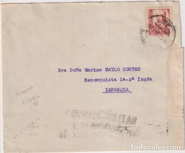 Sellos: Carta de Valladolid a Zaragoza. Fechado el 10-oct. 1937. Franqueado con Edifil 823 A. Muy Centrado.