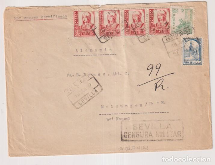 Sellos: Carta de J. Dippel, Hotel Fabi&aacute;n, Sevilla a Fab. Braun, Abt. C. Melsungen (Alemania) del 16-Jun. 193