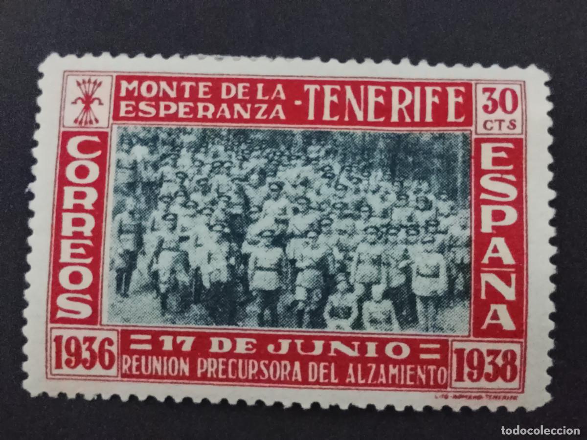 Sellos: Sello 2 aniversario de la reuni&oacute;n preparatoria del Alzamiento, 1938. Monte de la Esperanza, Tenerife
