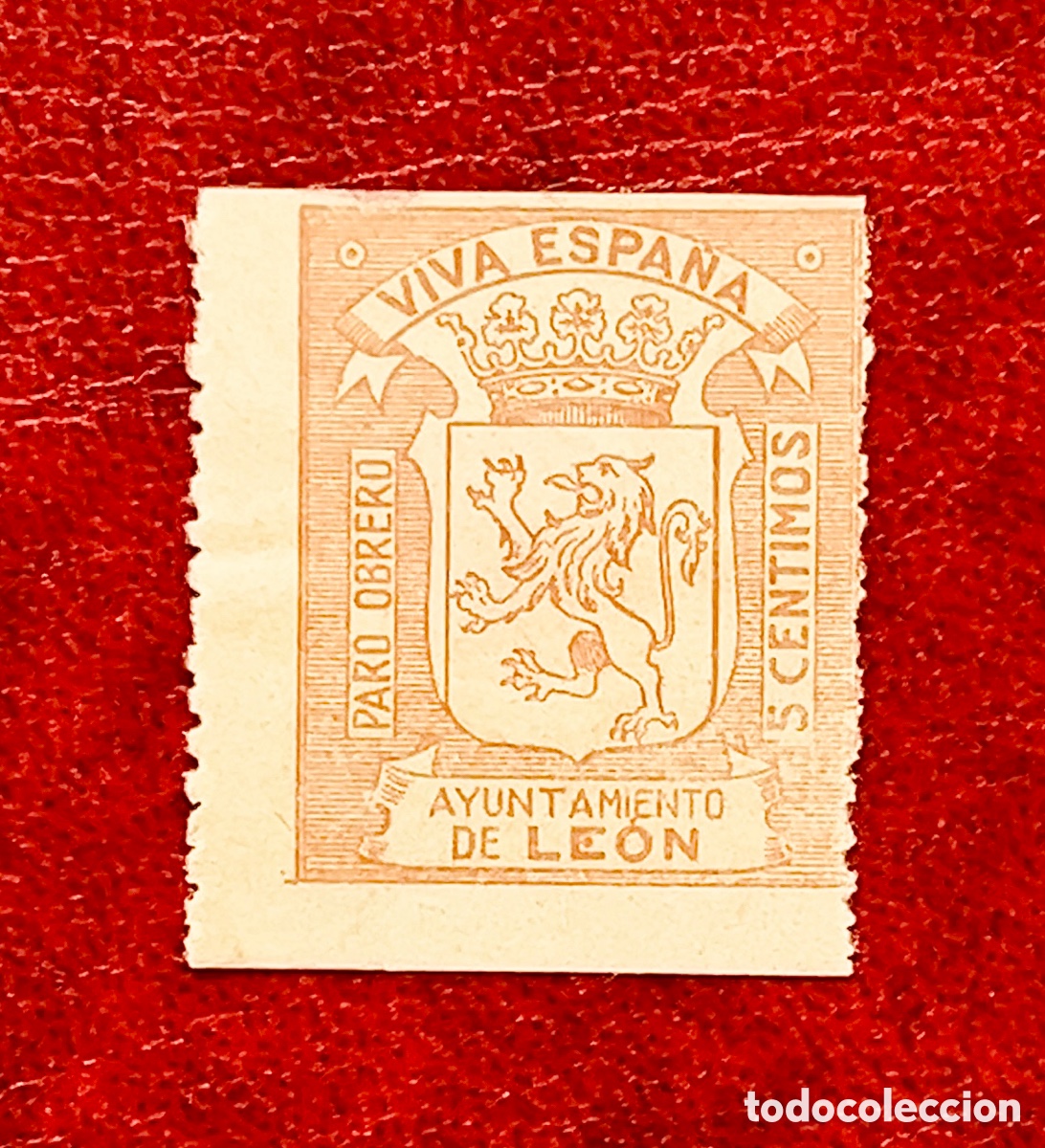 Sellos: Curioso sello Guerra Civil Paro Obrero Le&oacute;n 1936