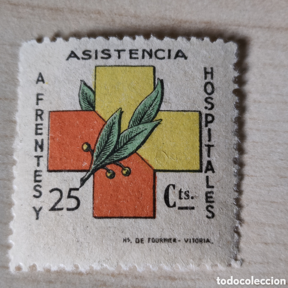 Sellos: a79 Asistencia a Frentes y Hospitales 25 cts Allepuz 34 Afinet 13