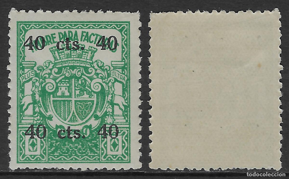 Sellos: Espa&ntilde;a Timbre para Facturas 40 cts. Nuevo, con goma.