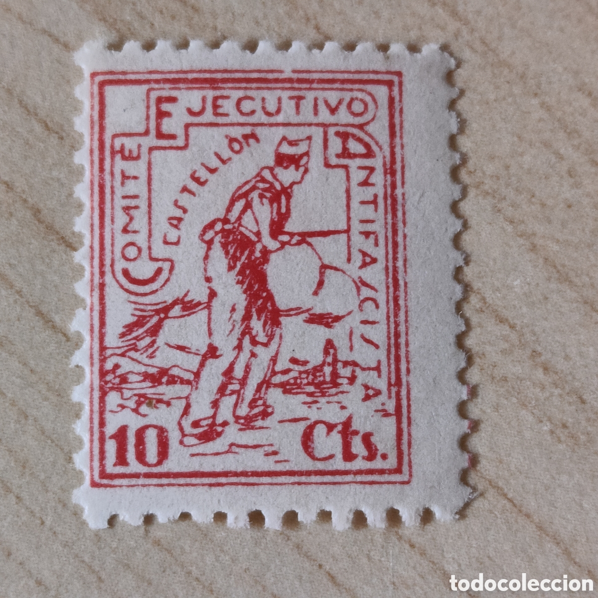 Sellos: a80 Castell&oacute;n Comit&eacute; Ejecutivo Antifascista 10 cts Allepuz 3