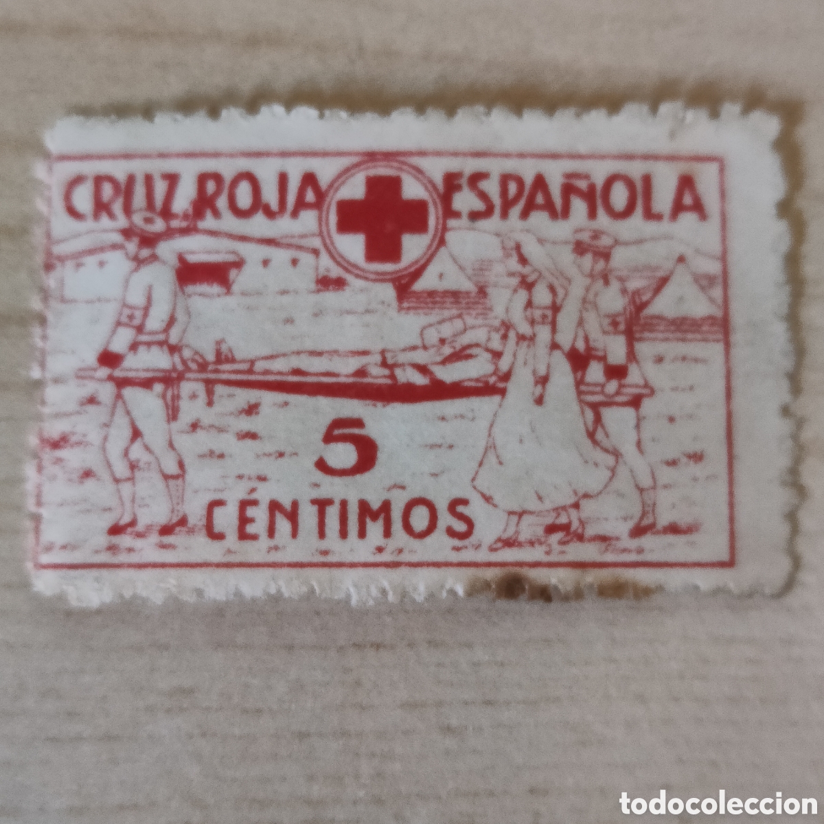 Sellos: a80 Cruz Roja Espa&ntilde;ola 5 cts Allepuz 2241 camilleros