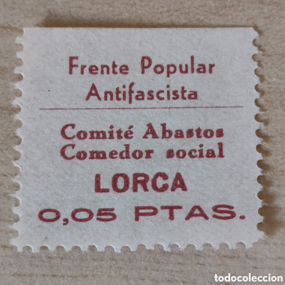 Sellos: a80 (RR)MUY RARO Murcia Lorca Frente Popular Antifascista Allepuz 27