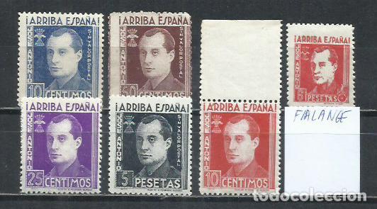 Sellos: 726- LOTE SELLOS ESPA&Ntilde;A GUERRA CIVIL FALANGE JOSE ANTONIO PRIMO DE RIVERA MARQUES DE ESTELLA CON VAL