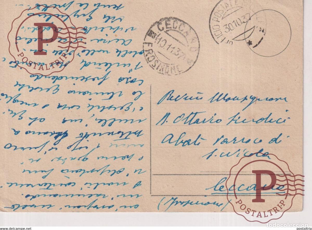 Sellos: CORREO VOLUNTARIO ITALIANO UFFICIO POSTALE SPECIALE 3 1937 CECCANO FROSINONE ITALIA ITALY Guerra c