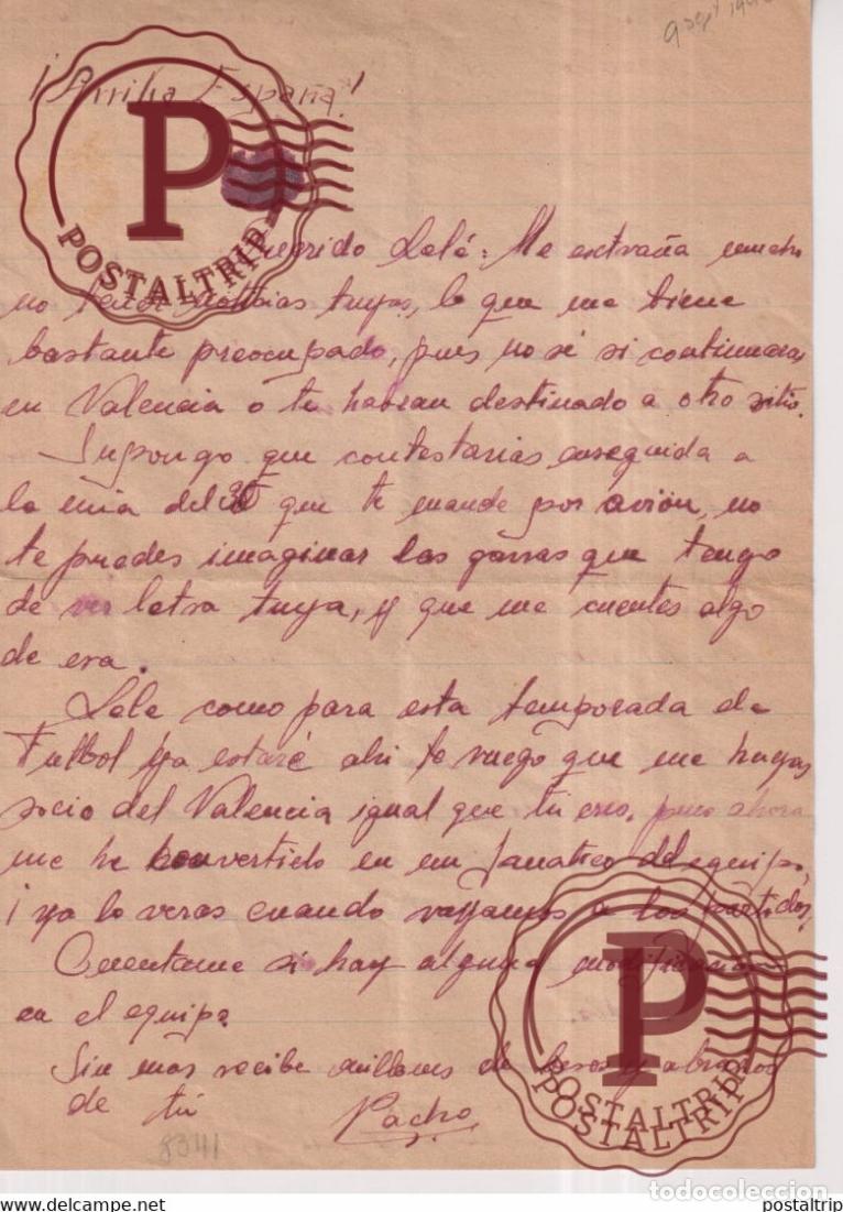 Selos: CARTA DE DIVISION AZUL 9 SEP 1942 ARRIBA ESPA&Ntilde;A Guerra civil espa&ntilde;ola ESPA&Ntilde;A