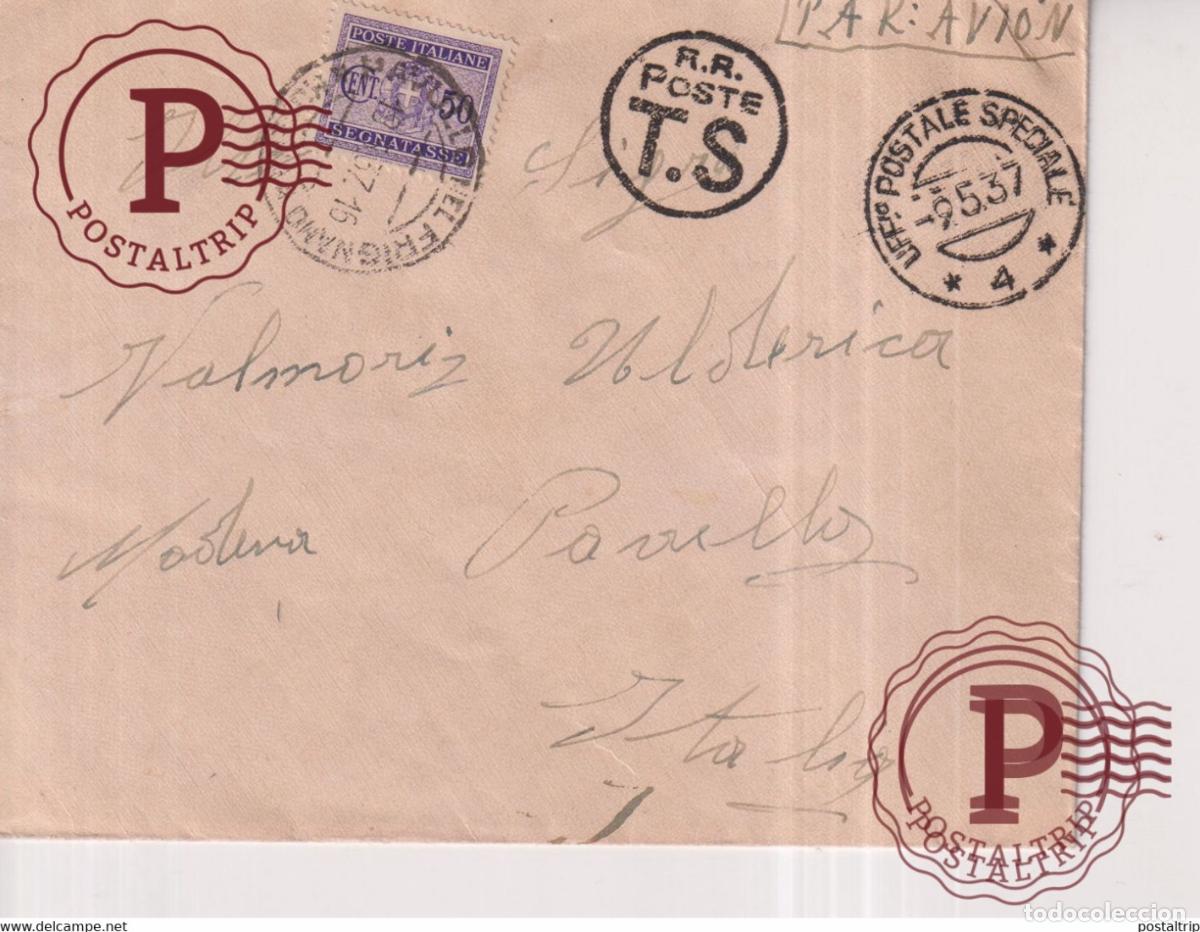 Sellos: VOLUNTARIOS ITALIANOS OFFICIO POSTALE SPECIALE 1937 DIV FIAMME NERE TAXE Republicanos exilio Guerr