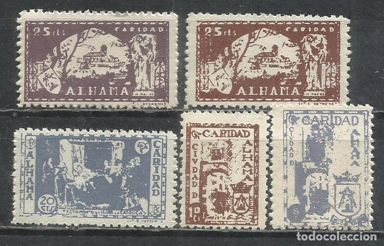 Sellos: 2833 -LOTE SELLOS LOCALES ESPA&Ntilde;A GUERRA CIVIL ALHAMA DE GRANADA CARIDAD,SOBRE TASAS NACIONALES SPAIN