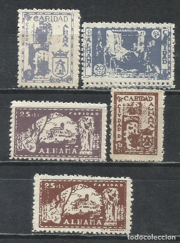 Sellos: 2833A -LOTE SELLOS LOCALES ESPA&Ntilde;A GUERRA CIVIL ALHAMA DE GRANADA CARIDAD,SOBRE TASAS NACIONALES