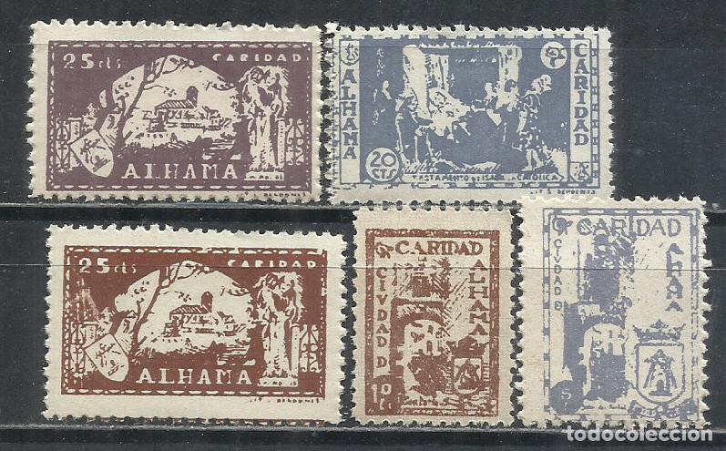 Sellos: 2833B -LOTE SELLOS LOCALES ESPA&Ntilde;A GUERRA CIVIL ALHAMA DE GRANADA CARIDAD,SOBRE TASAS NACIONALES