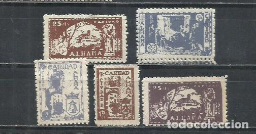 Sellos: 2833B -LOTE SELLOS LOCALES ESPA&Ntilde;A GUERRA CIVIL ALHAMA DE GRANADA CARIDAD,SOBRE TASAS NACIONALES