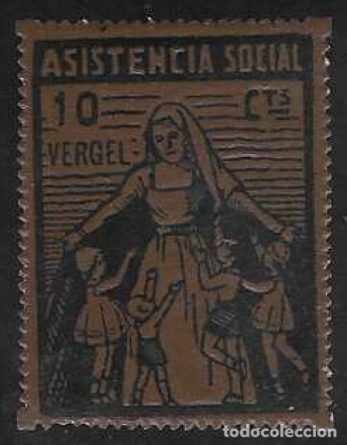 Sellos: VERGEL (ALICANTE). ASISTENCIA SOCIAL. 10 CTS.