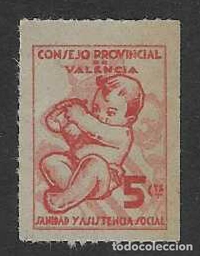 Sellos: CONSEJO PROVINCIAL DE VALENCIA. SANIDAD Y ASISTENCIA SOCIAL. 5 CTS.