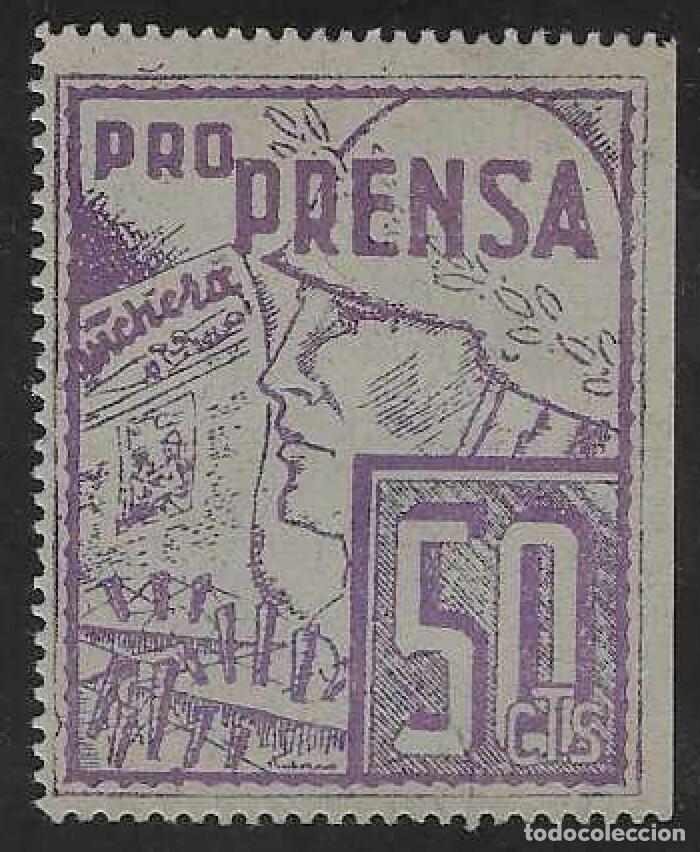 Sellos: PRO PRENSA. PERI&Oacute;DICO. TRINCHERA. 50 CTS. MUY RARO.