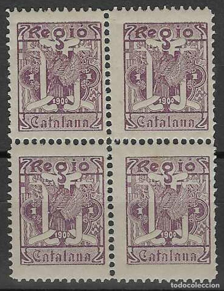 Sellos: REGI&Oacute; CATALANA (BLOQUE DE 4). MUY RARO. MNH **