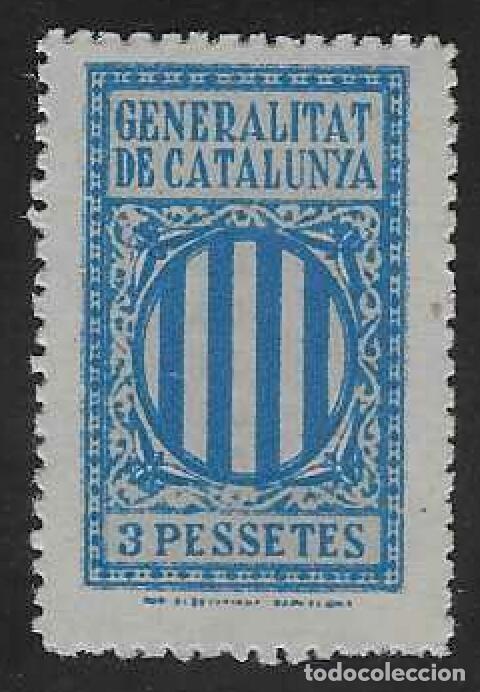Sellos: GENERALITAT DE CATALUNYA. SELLO FISCAL. 3 PESSETES. MNH **