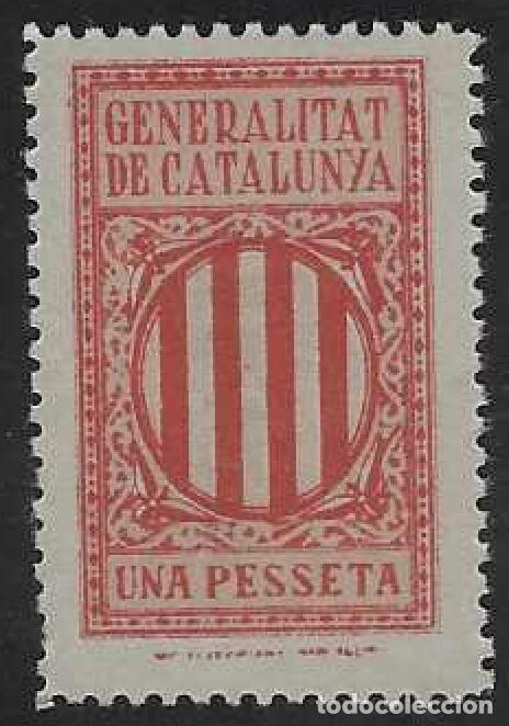Sellos: GENERALITAT DE CATALUNYA. SELLO FISCAL. UNA PESSETA. MNH **