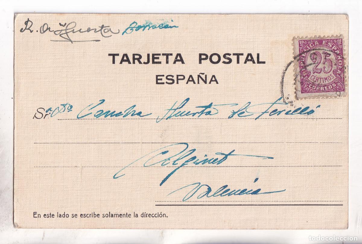 Sellos: TARJETA POSTAL. A ALGINET. VALENCIA. 1939. CIFRAS. REPUBLICANA