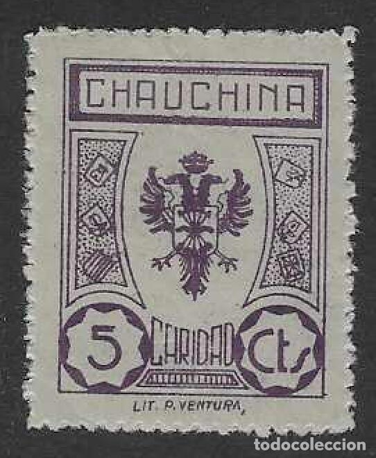 Sellos: CHAUCHINA (GRANADA). CARIDAD. 5 CTS.