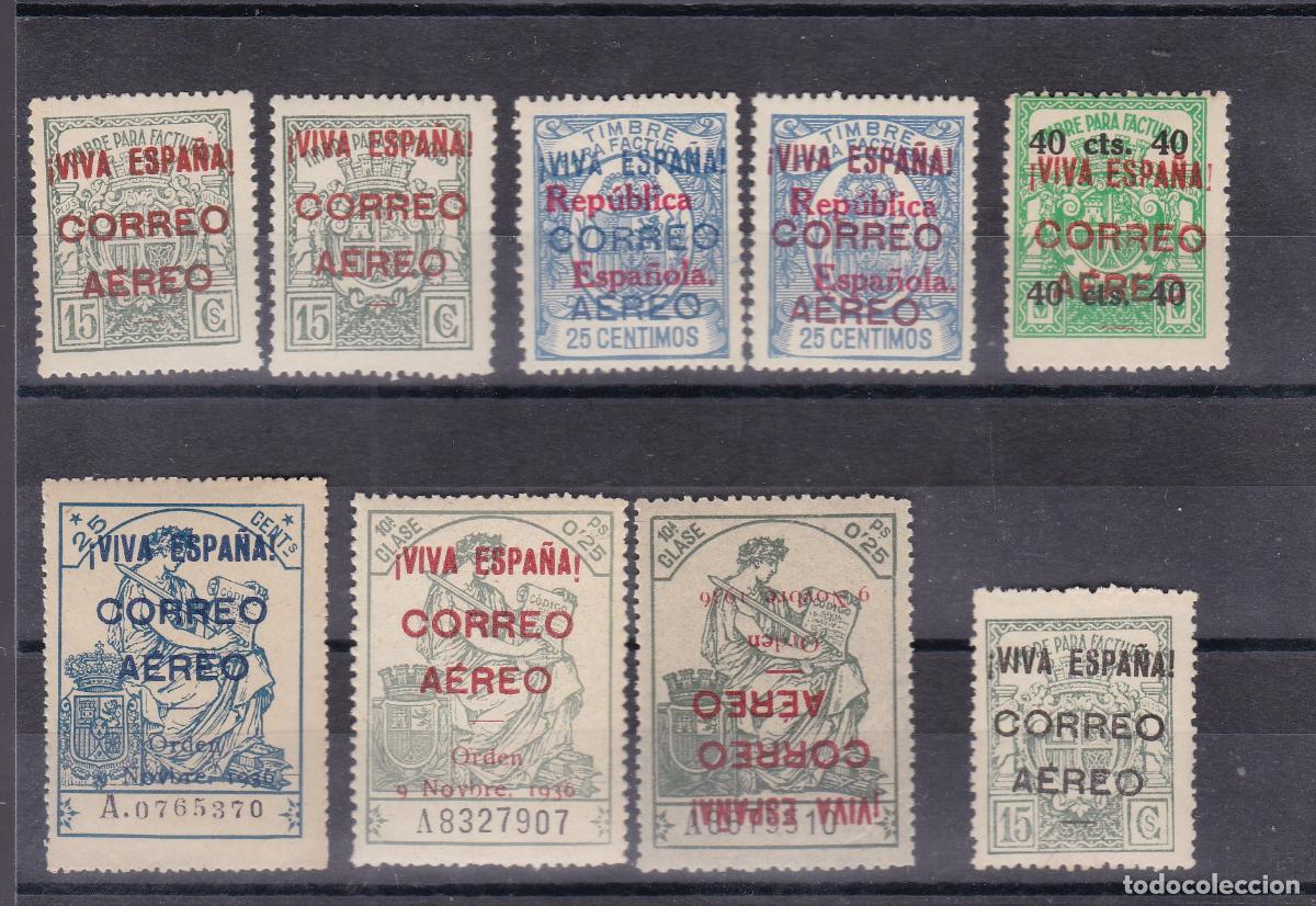 Sellos: FC-103-Guerra Civil Lote 18 Sellos FISCALES HABILITADOS BURGOS ** Ver 2 Im&aacute;genes. Alt&iacute;simo Valor