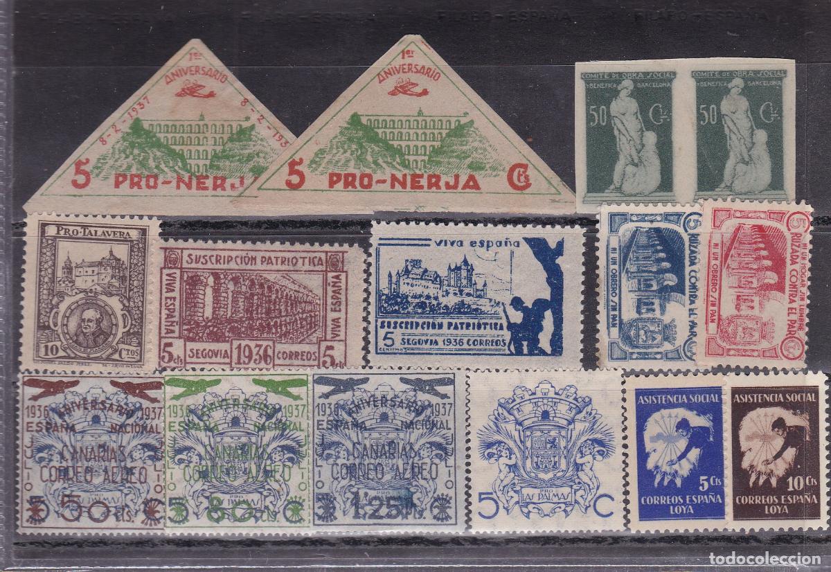 Sellos: FC-220- GUERRA CIVIL Lote 15 Vi&ntilde;etas. Nuevas