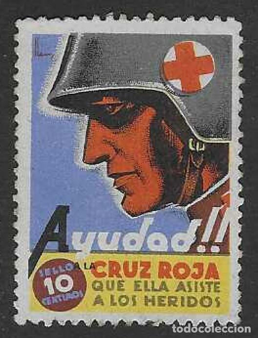 Sellos: AYUDAD A LA CRUZ ROJA QUE ELLA ASISTE *A LOS HERIDOS*. ALLEPUZ 2204.