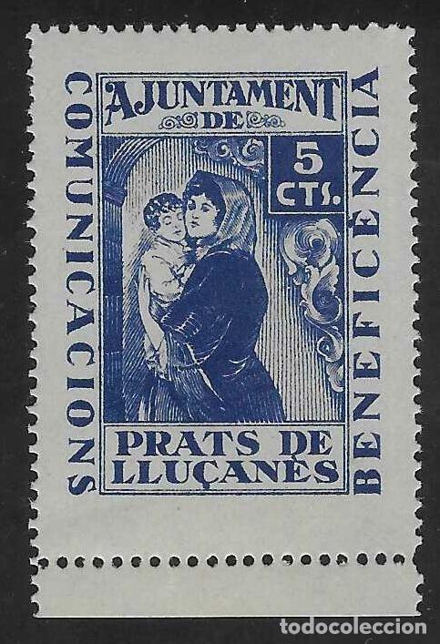 Sellos: PRATS DE LLU&Ccedil;AN&Egrave;S. AJUNTAMENT. COMUNICACIONS. BENEFICENCIA. MNH **