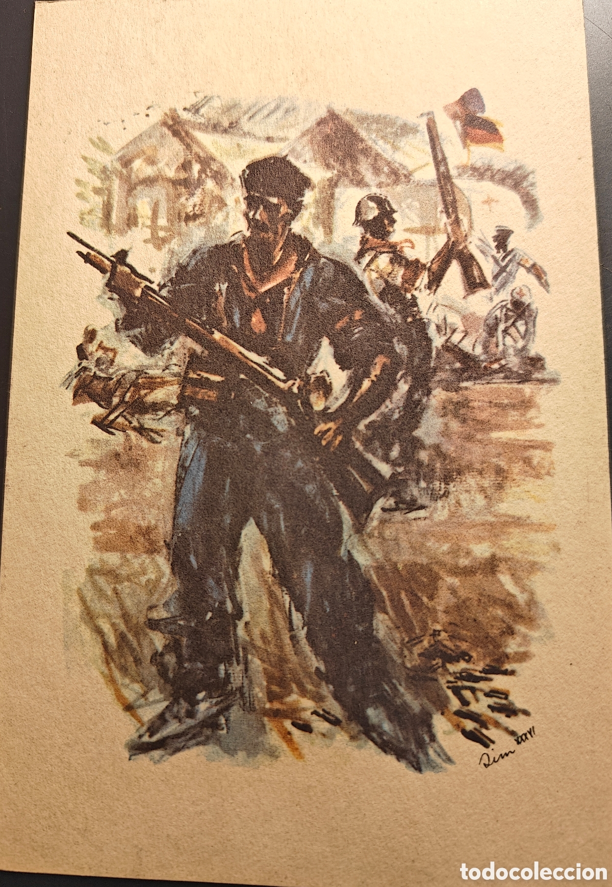 Sellos: Postal ilustrada CNT