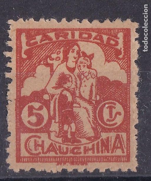 Sellos: AA5-Guerra Civil Caridad CHAUCHINA (*) Naranja Rojizo (Raro) . Perfecto