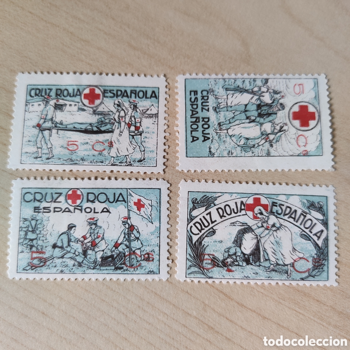 Sellos: a82 Cruz Roja Espa&ntilde;ola Allepuz 2244 a 2247 5 cts