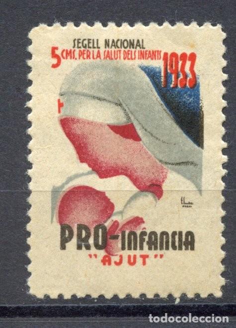 Sellos: SEGELL PRO INFANCIA AJUT, GENERALITAT 1933. EDIFIL - ALLEPUZ N&ordm; 3045*