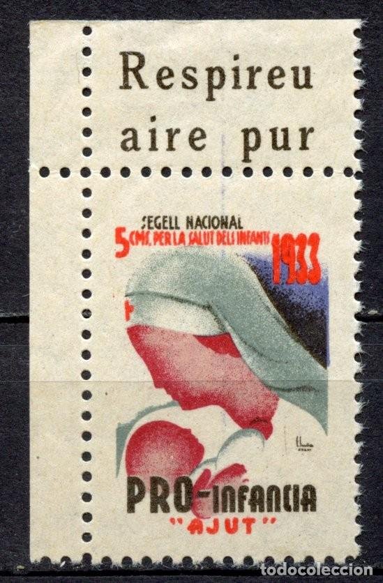 Sellos: SEGELL PRO INFANCIA AJUT, GENERALITAT 1933. EDIFIL - ALLEPUZ N&ordm; 3047* RESPIREU AIRE PUR