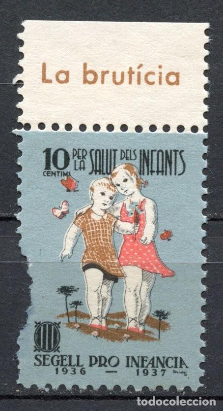 Sellos: SEGELL PRO INFANCIA 1936-1937 EDIFIL - ALLEPUZ N&ordm; 3068. Defecto