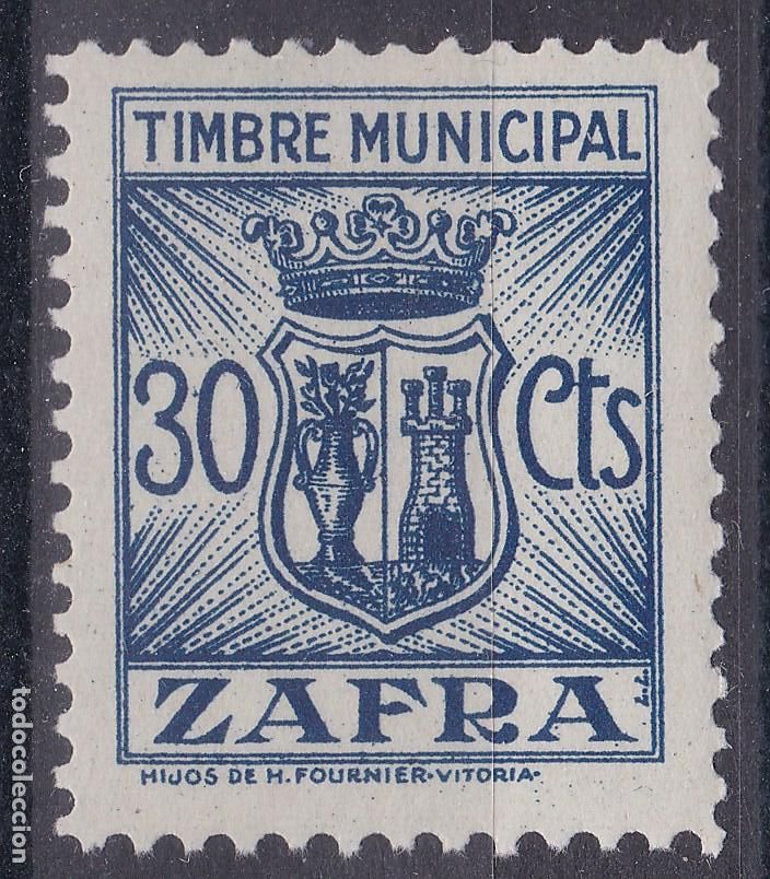 Sellos: AA15-FISCALES LOCALES Timbre Municipal ZAFRA 30 Cts ** Sin Fijasellos LUJO . Fournier