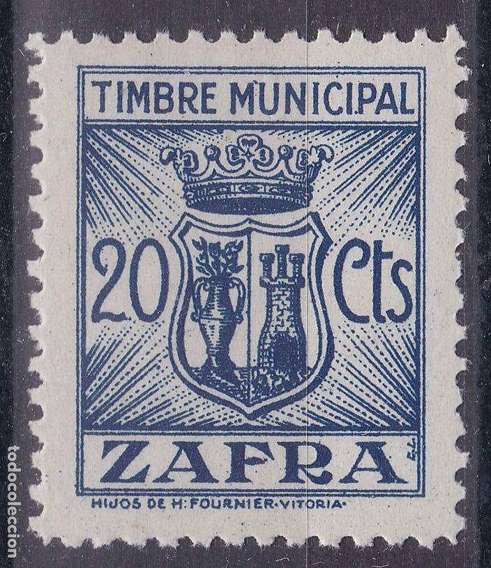 Sellos: AA15-FISCALES LOCALES Timbre Municipal ZAFRA 20 Cts ** Sin Fijasellos LUJO . Fournier