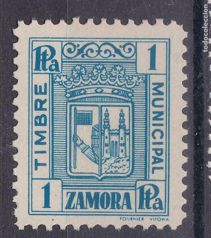 Sellos: AA15-FISCALES LOCALES Timbre Municipal ZAMORA 1 Pta ** Sin Fijasellos LUJO . Fournier