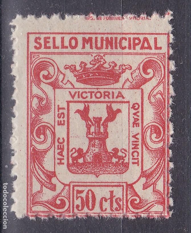 Sellos: AA15-FISCALES LOCALES Sello Municipal VITORIA 50 Cts ** Sin Fijasellos LUJO . Fournier